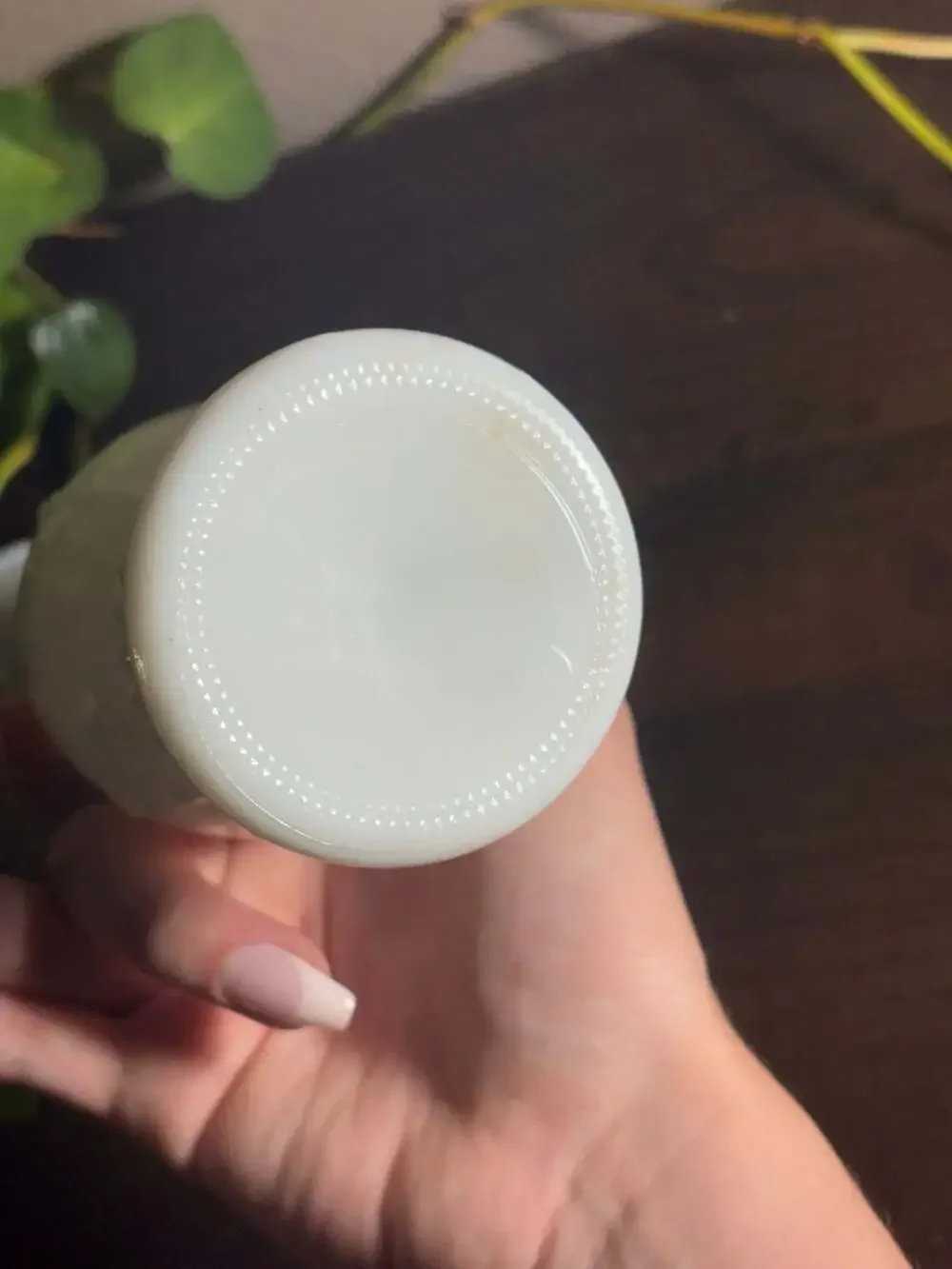 Vintage Milk Glass 10.5 inch Bead and Stitch Design Bud Vase